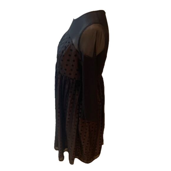 Motherhood Maternity Occasion Fit Flare Polka Dot Black Blush Dress Size Small - Picture 5 of 8